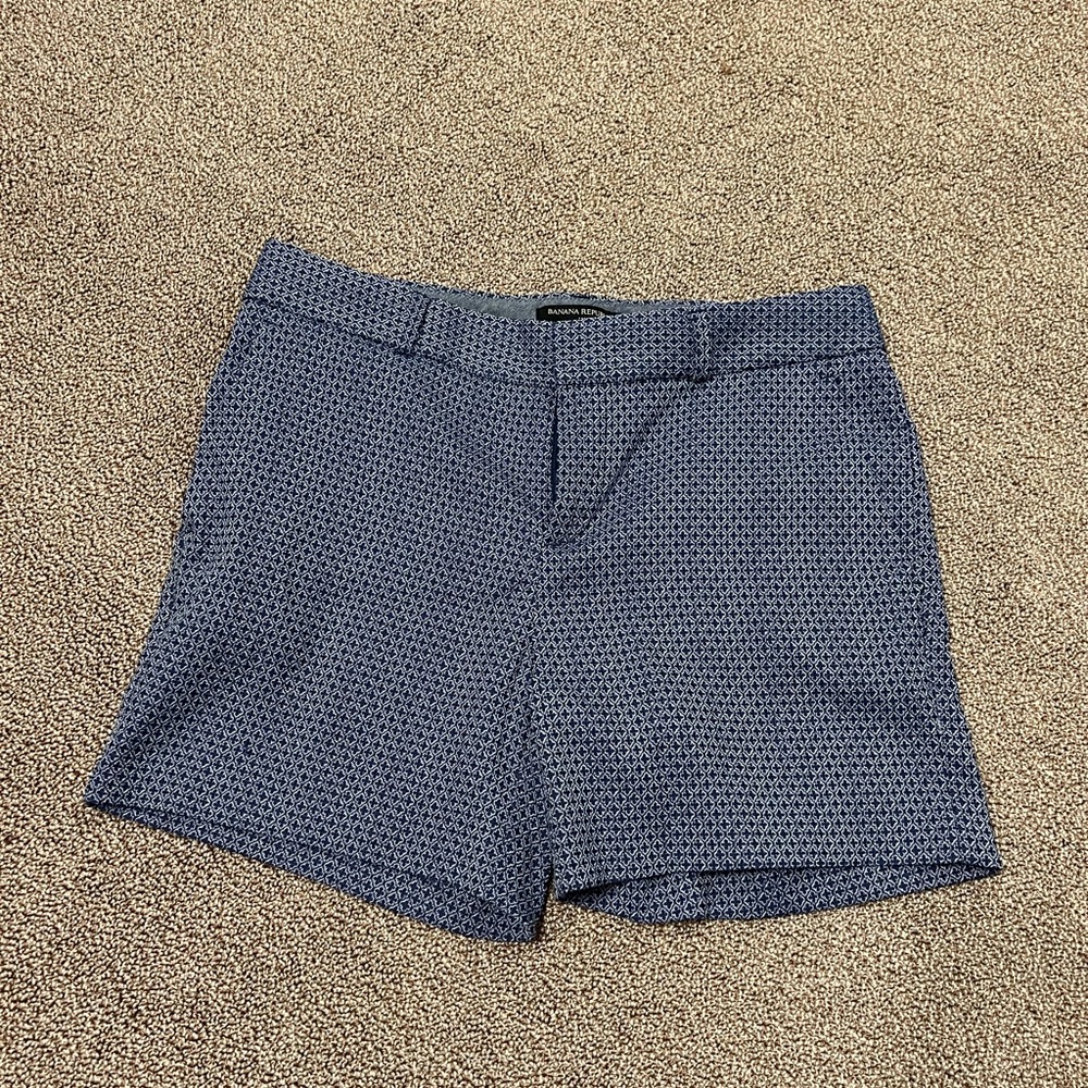 Women's Blue Patterned Shorts